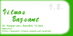 vilmos bazsant business card